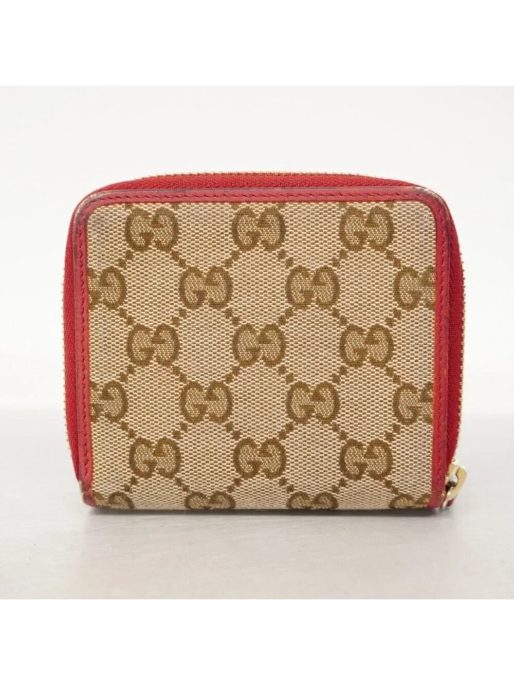 ★SOLD★ Gucci Wallet GG Canvas Beige Red Gold - Picture 10 of 10